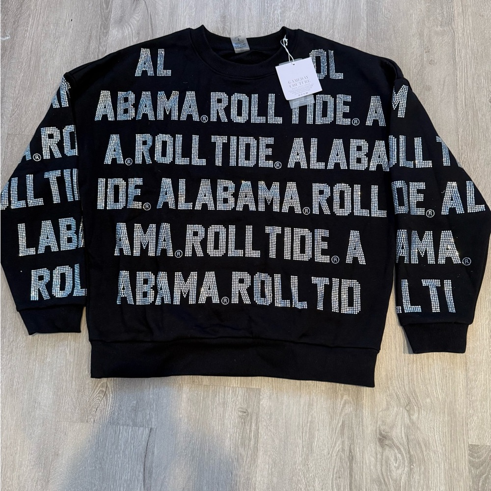 Women's Alabama Crimsons Tide 'Roll Tide' crewneck with rhinestones small